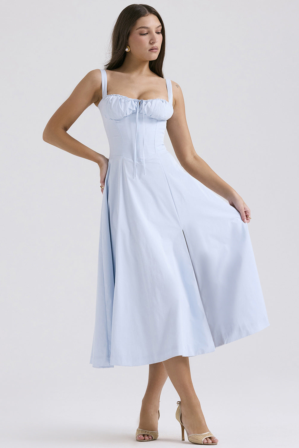 Suspender Linen Blend Dress