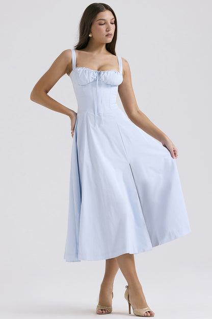 Suspender Linen Blend Dress