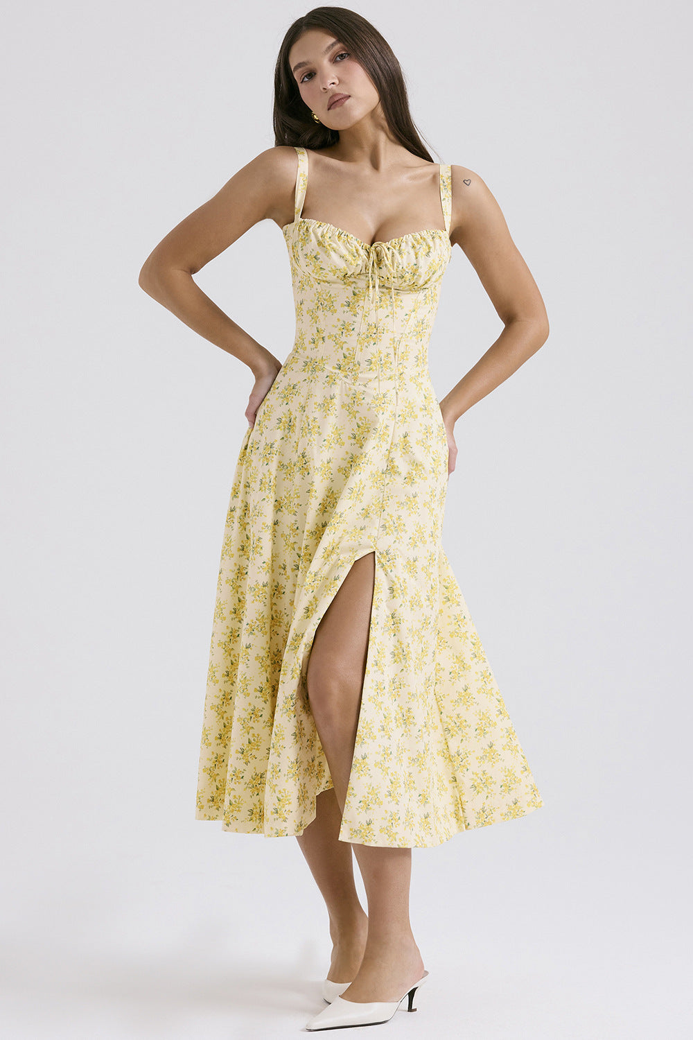 Suspender Linen Blend Dress