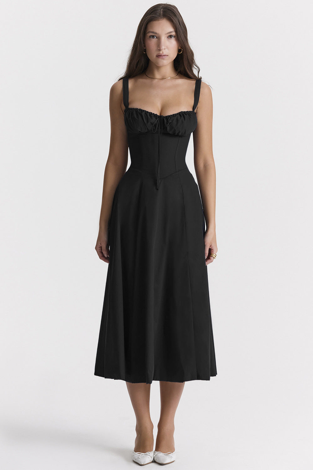 Suspender Linen Blend Dress