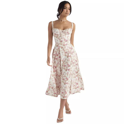 Suspender Linen Blend Dress
