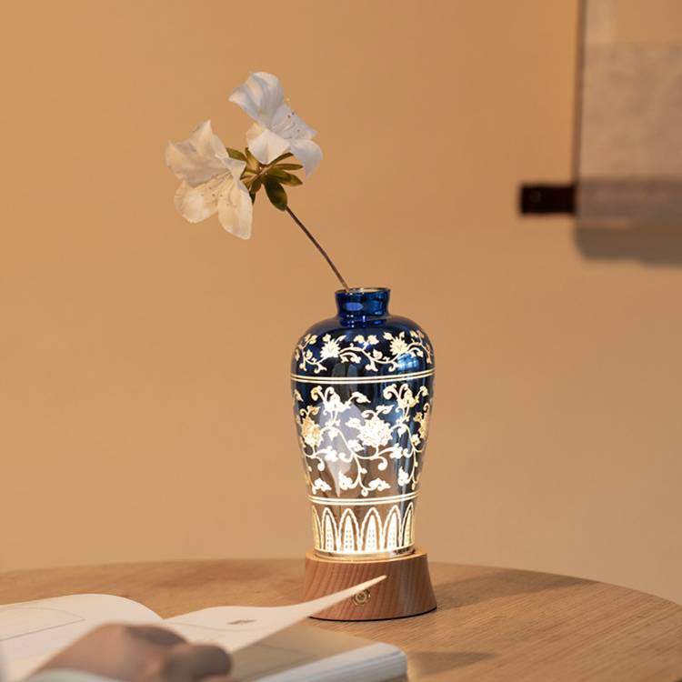 Suzhou Museum Style Ceramic Vase Night Light