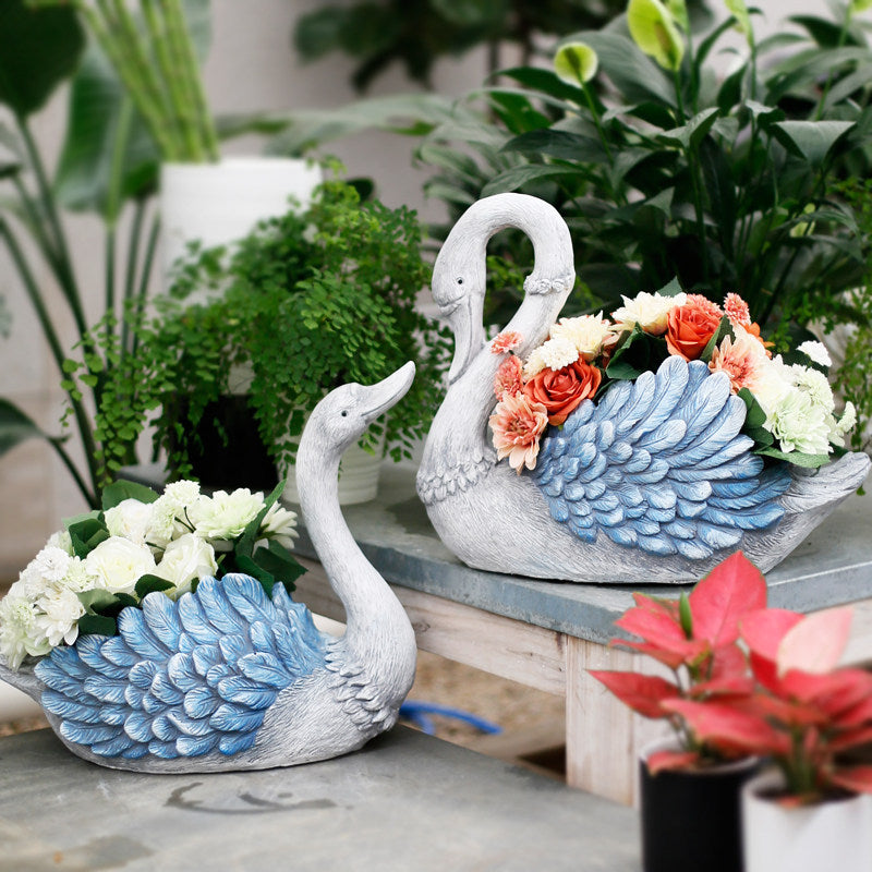 Swan Shaped Garden Planter