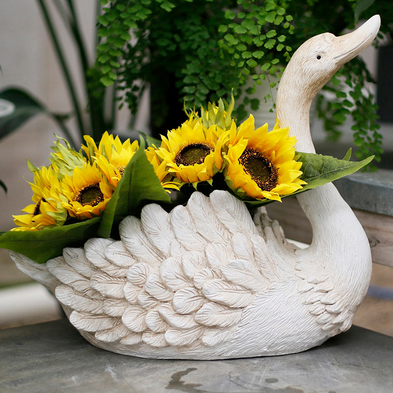 Swan Shaped Garden Planter
