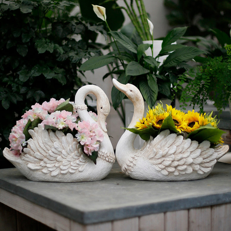Swan Shaped Garden Planter