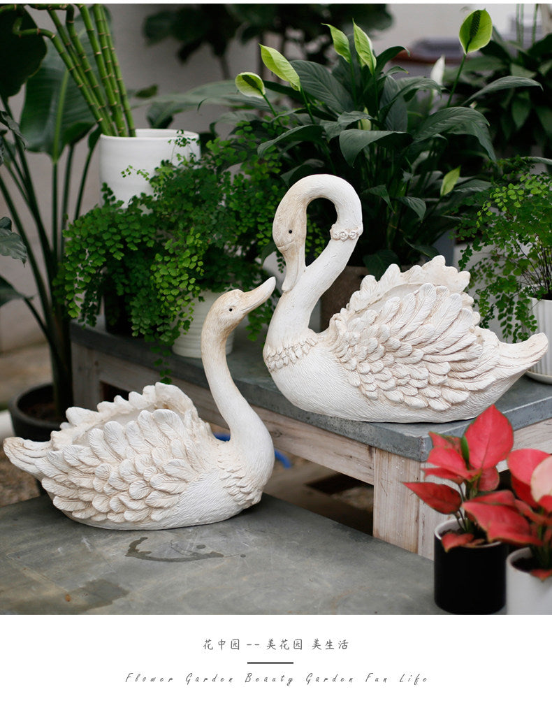 Swan Shaped Garden Planter