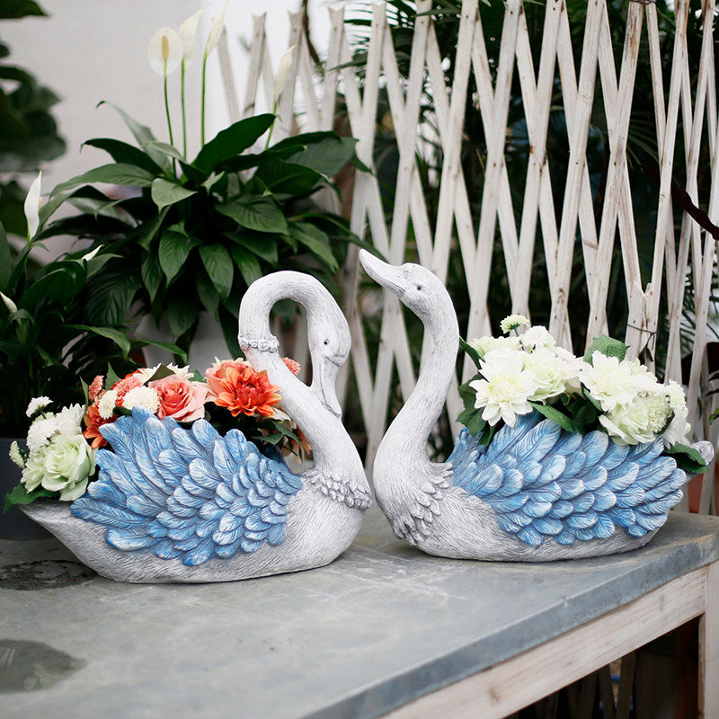 Swan Shaped Garden Planter