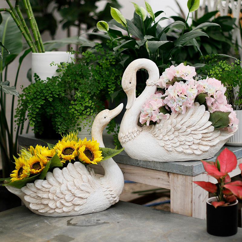 Swan Shaped Garden Planter
