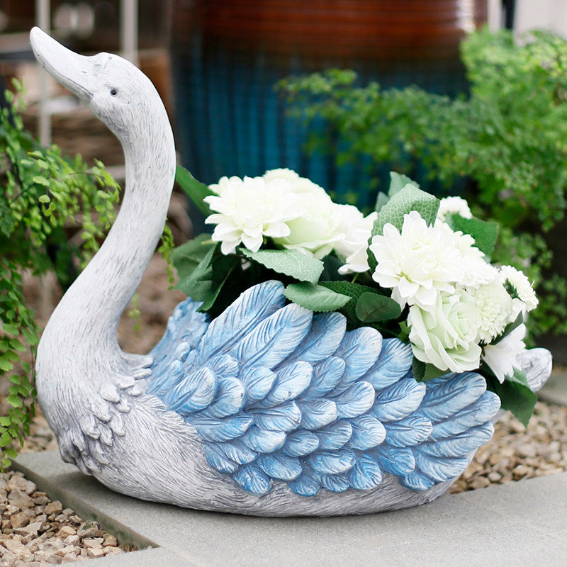 Swan Shaped Garden Planter