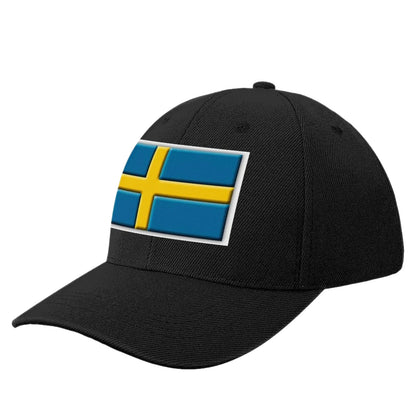 Swedish Flag Printed Baseball Cap Outdoor Sun Protection Peaked Cap