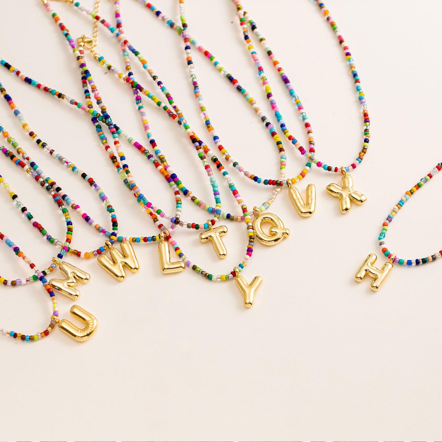Sweet and cool style colorful rice bead necklace