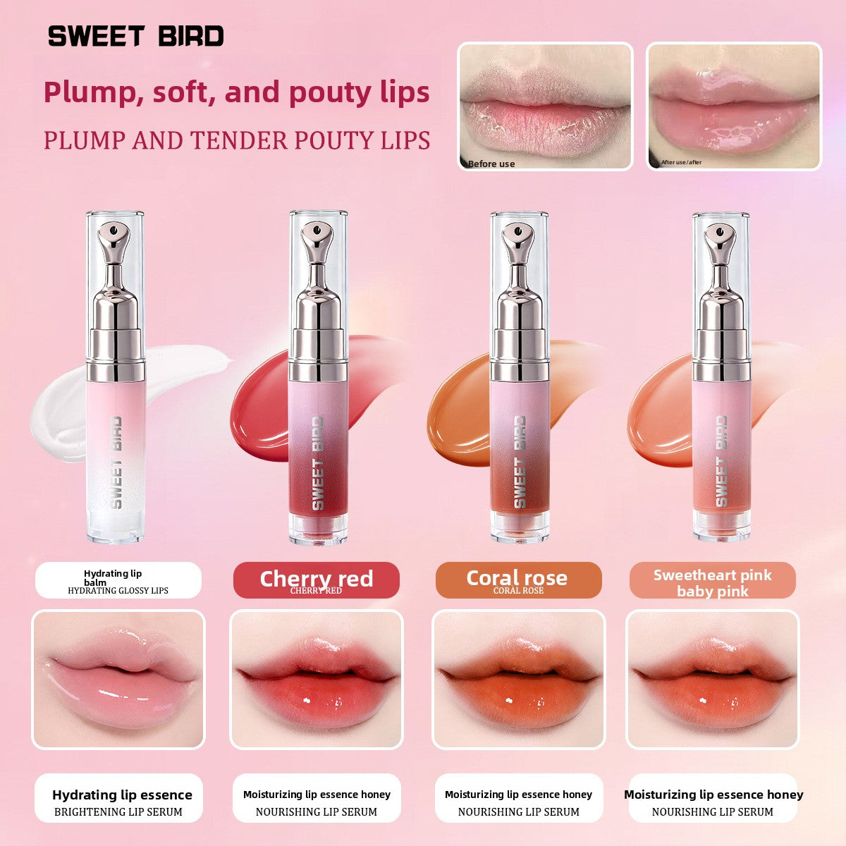 Sweet Bird Hydrating Lip Gloss with Mirror Shine