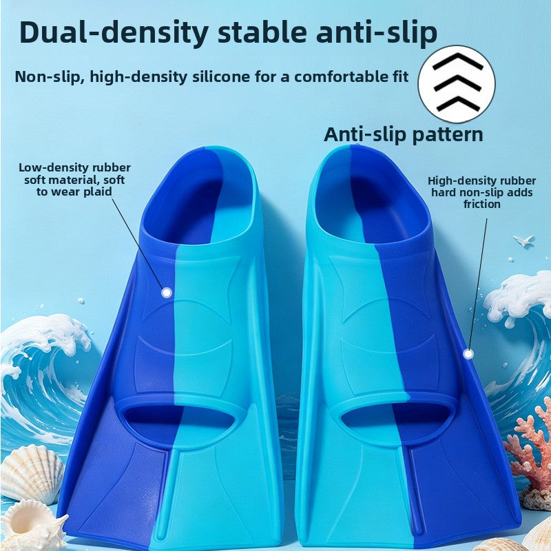 Swimming Fins Silicone Children's and Adult Professional Freestyle Diving Fins Training Equipment Cross-Border Wholesale Fins