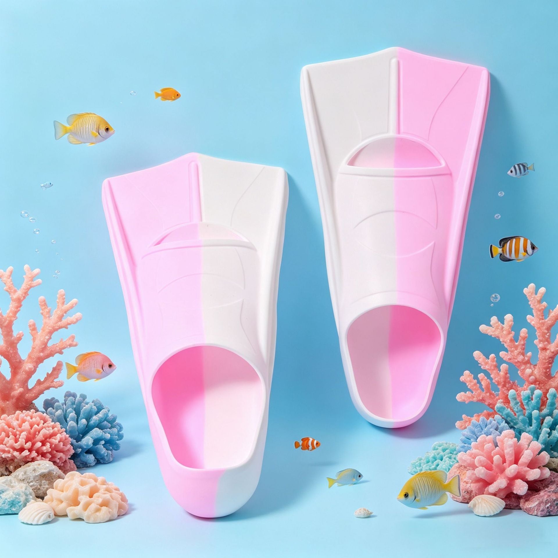 Swimming Fins Silicone Children's and Adult Professional Freestyle Diving Fins Training Equipment Cross-Border Wholesale Fins