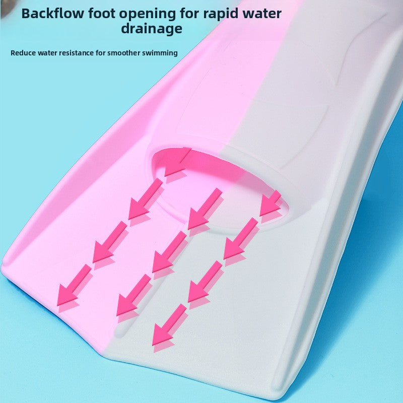 Swimming Fins Silicone Children's and Adult Professional Freestyle Diving Fins Training Equipment Cross-Border Wholesale Fins