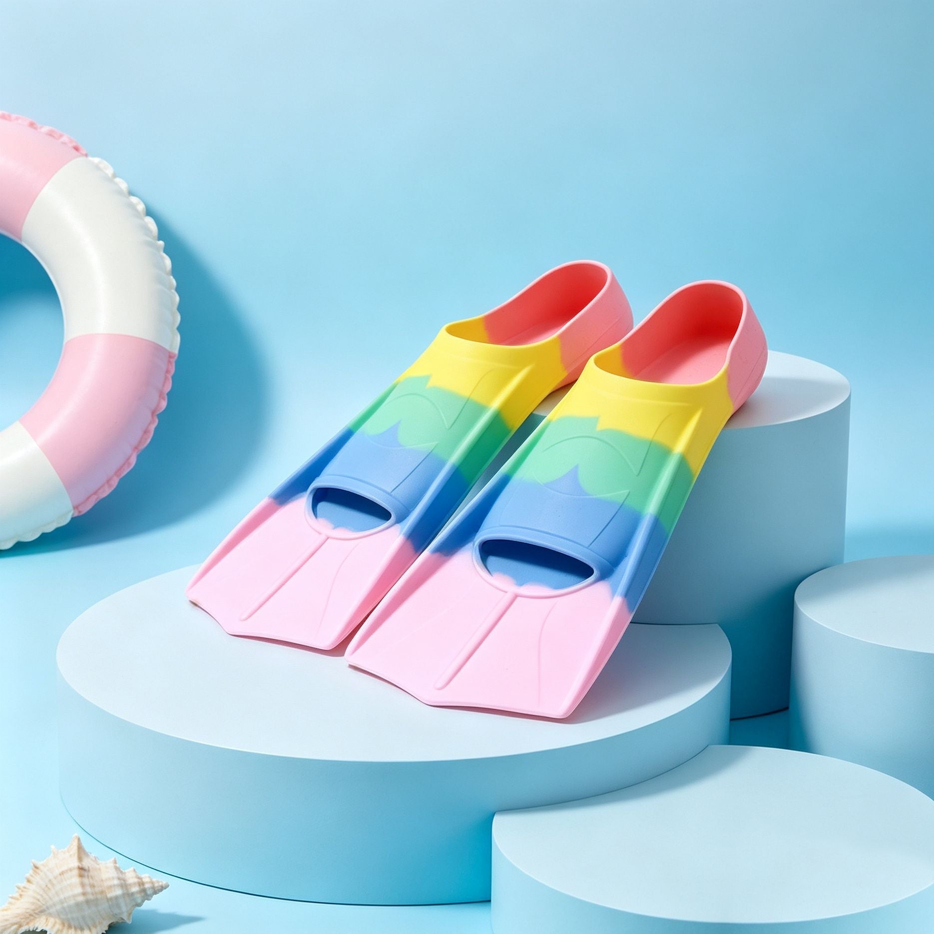 Swimming Fins Silicone Children's and Adult Professional Freestyle Diving Fins Training Equipment Cross-Border Wholesale Fins
