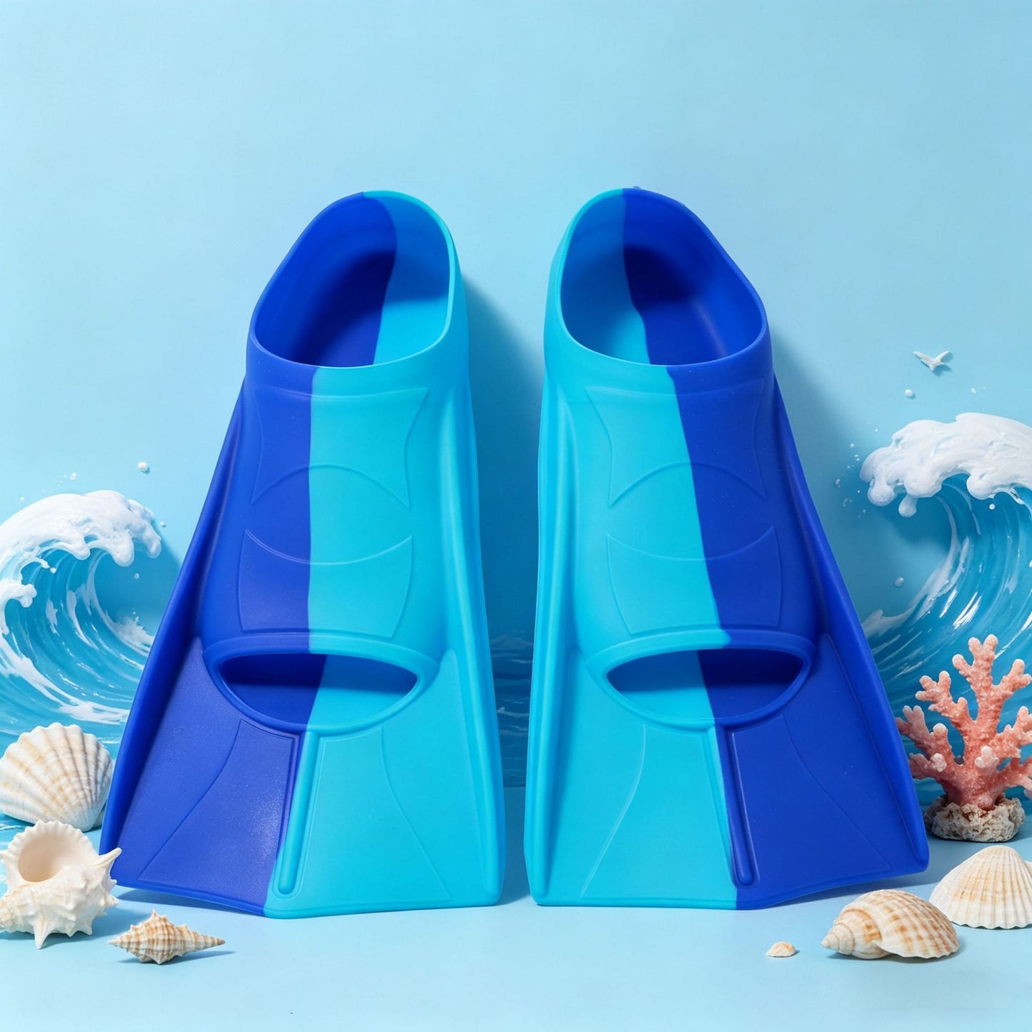 Swimming Fins Silicone Children's and Adult Professional Freestyle Diving Fins Training Equipment Cross-Border Wholesale Fins