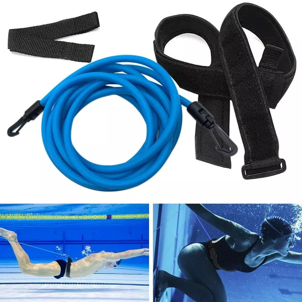 Swimming Resistance Training Belt Set with Elastic Rope