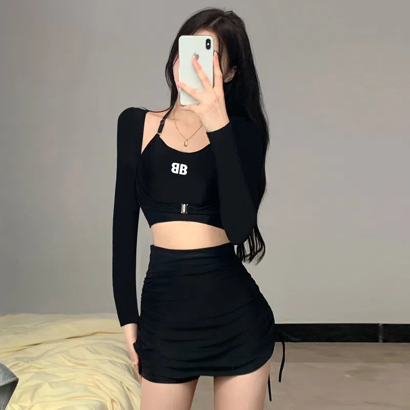 Swimsuit Women's Long-sleeved Blouse Slimming Fashionable
