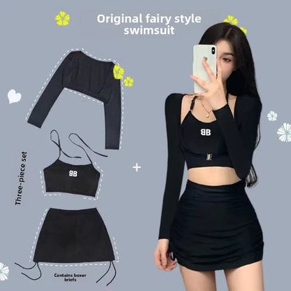 Swimsuit Women's Long-sleeved Blouse Slimming Fashionable