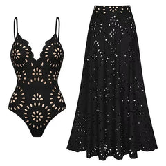 Black one-piece swimsuit item