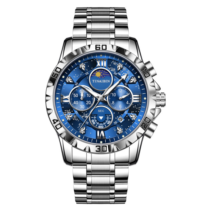 Swiss Brand Men's Automatic Quartz Watch Waterproof Luminous Calendar