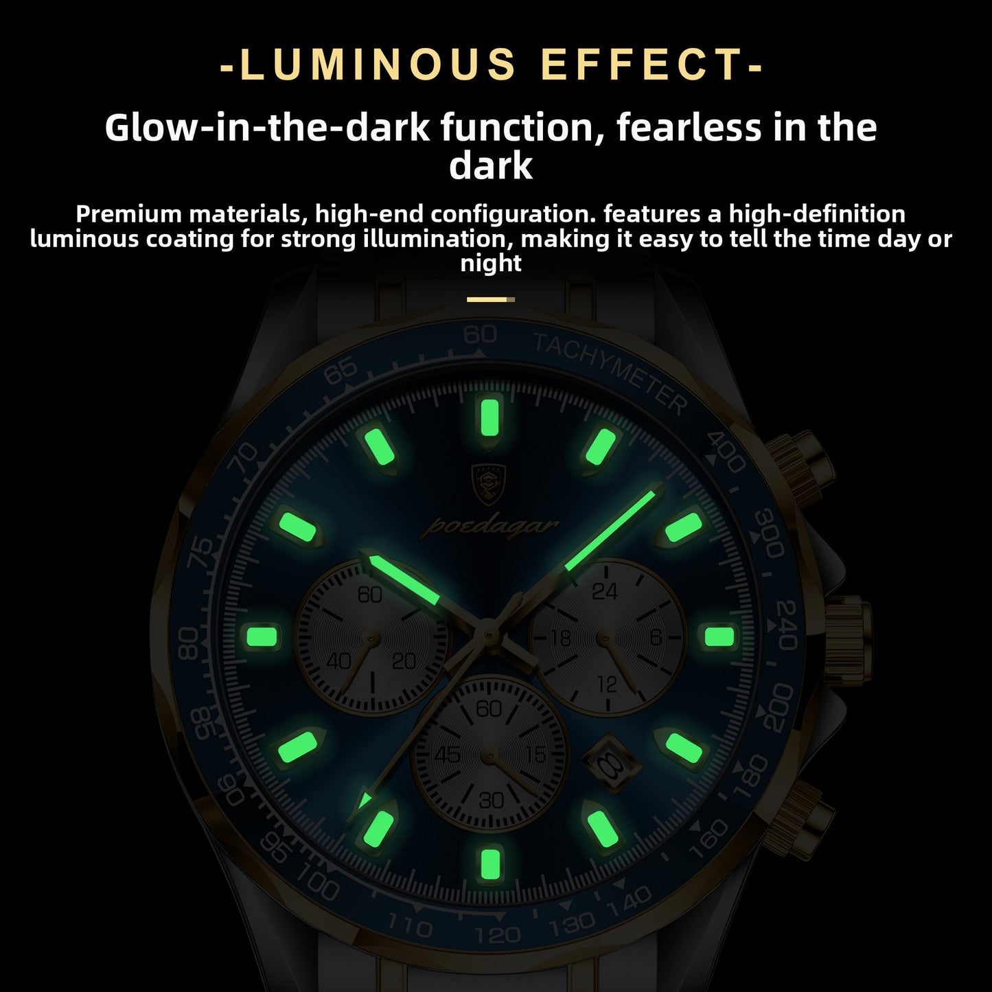 Swiss brand multifunctional men's watch steel band luminous quartz watch live foreign trade explosions a generation of hair