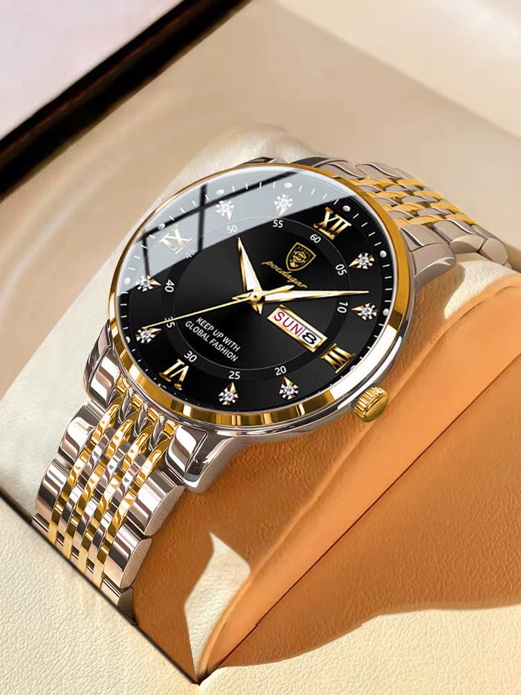 Swiss Certified Men's Waterproof Luminous Double Calendar Watch