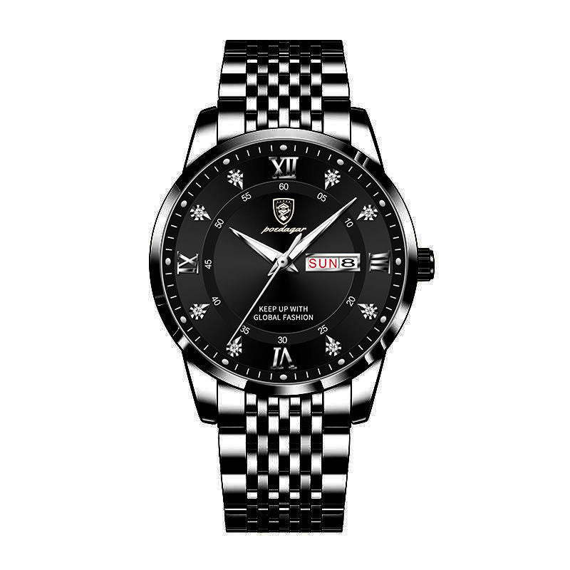 Swiss Certified Men's Waterproof Luminous Double Calendar Watch