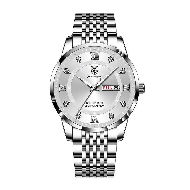 Swiss Certified Men's Waterproof Luminous Double Calendar Watch
