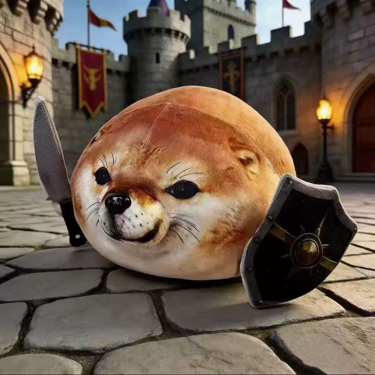 Sword and Shield Dog Plush Toy Cartoon Pendant