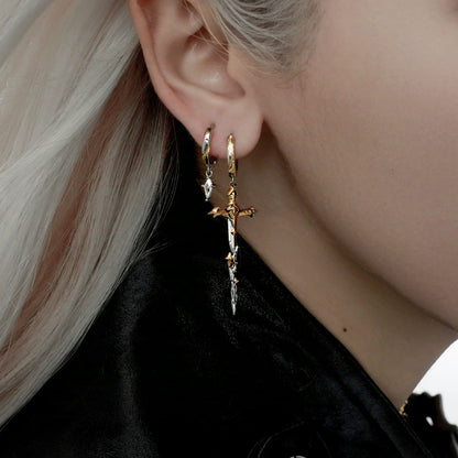 Sword-shaped stud earrings
