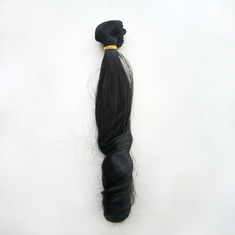Synthetic Doll Wig with Heat-Resistant Fiber
