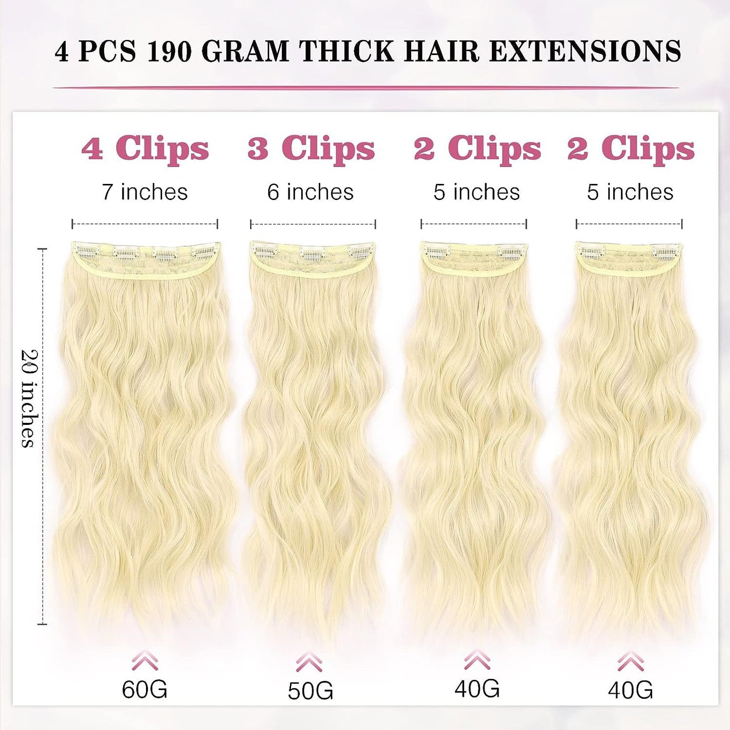 Synthetic Hair Extension Clip