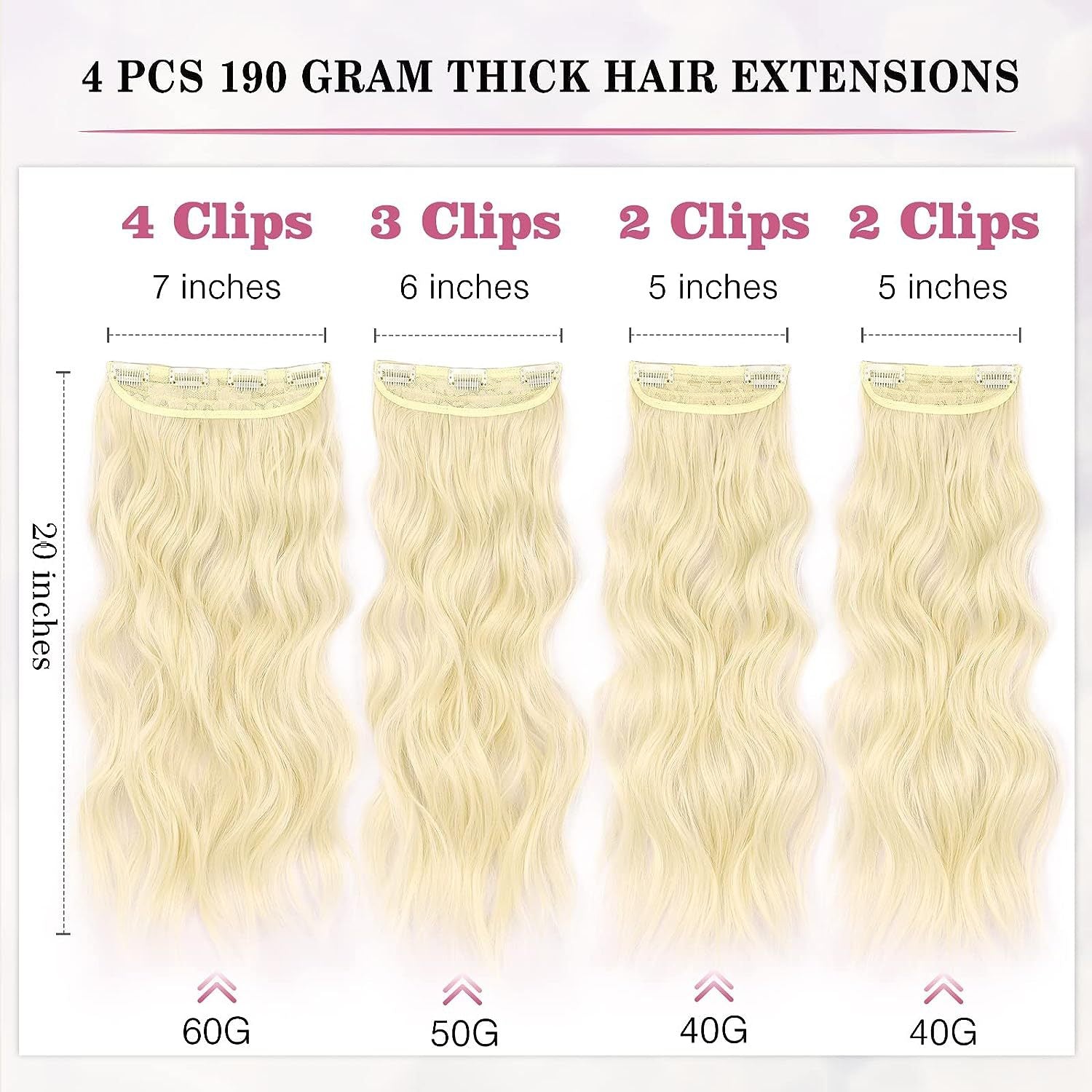 Synthetic Hair Extension Clip