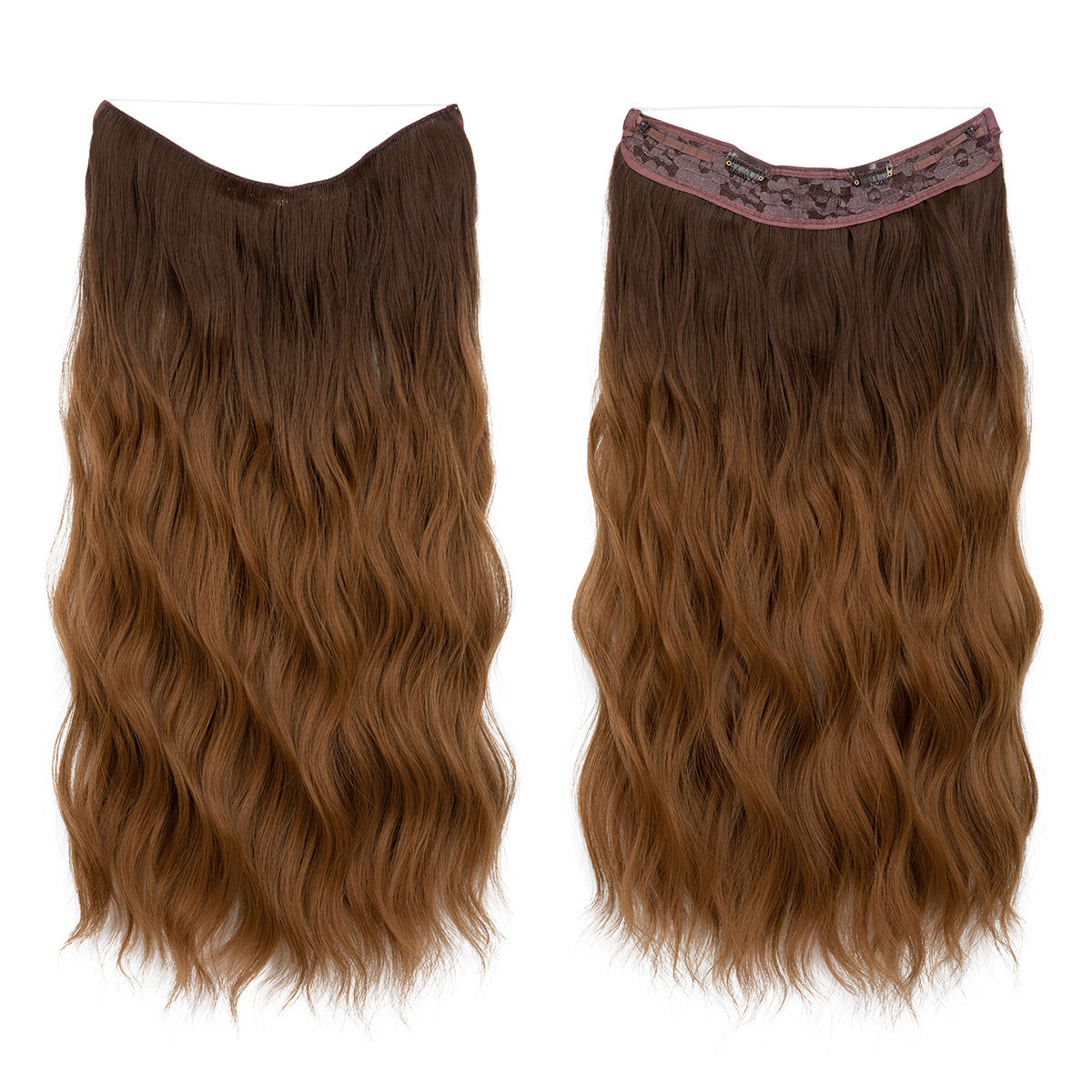 Synthetic Hair Extensions Long Wavy Clip-in