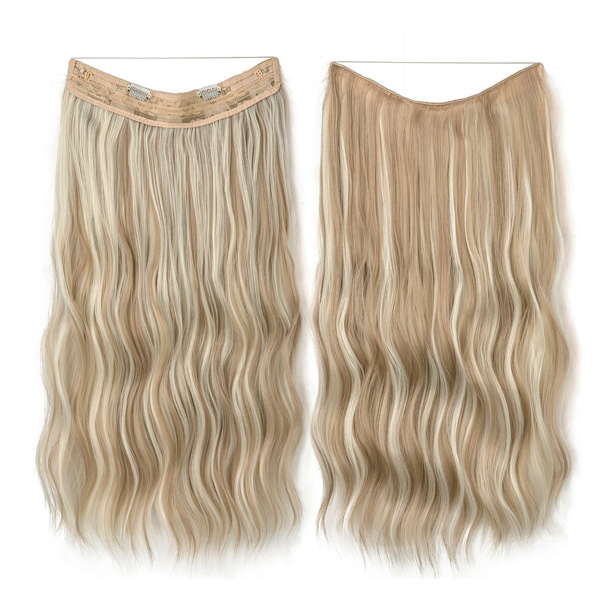 Synthetic Hair Extensions Long Wavy Clip-in