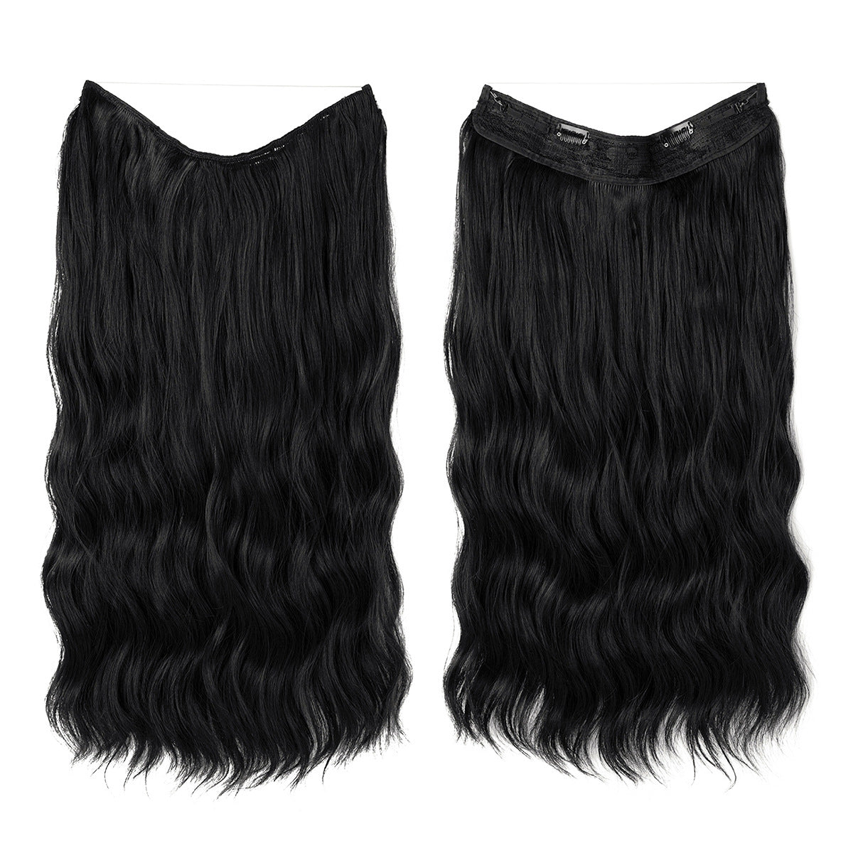 Synthetic Hair Extensions Long Wavy Clip-in