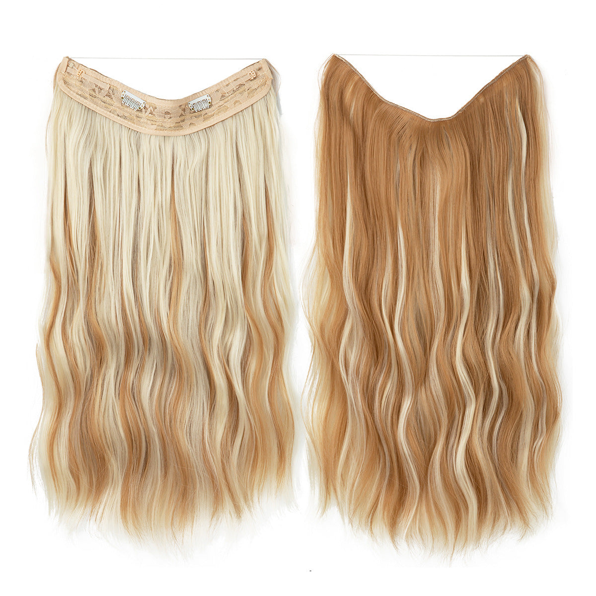 Synthetic Hair Extensions Long Wavy Clip-in