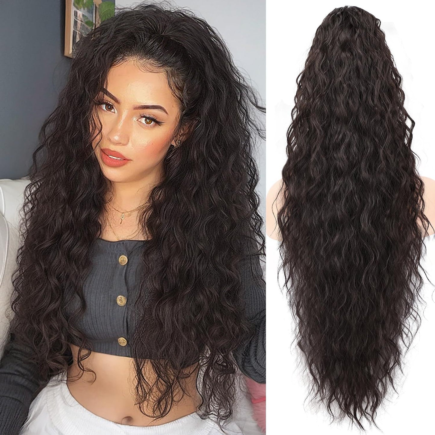 Synthetic Hair Ponytail with Clip