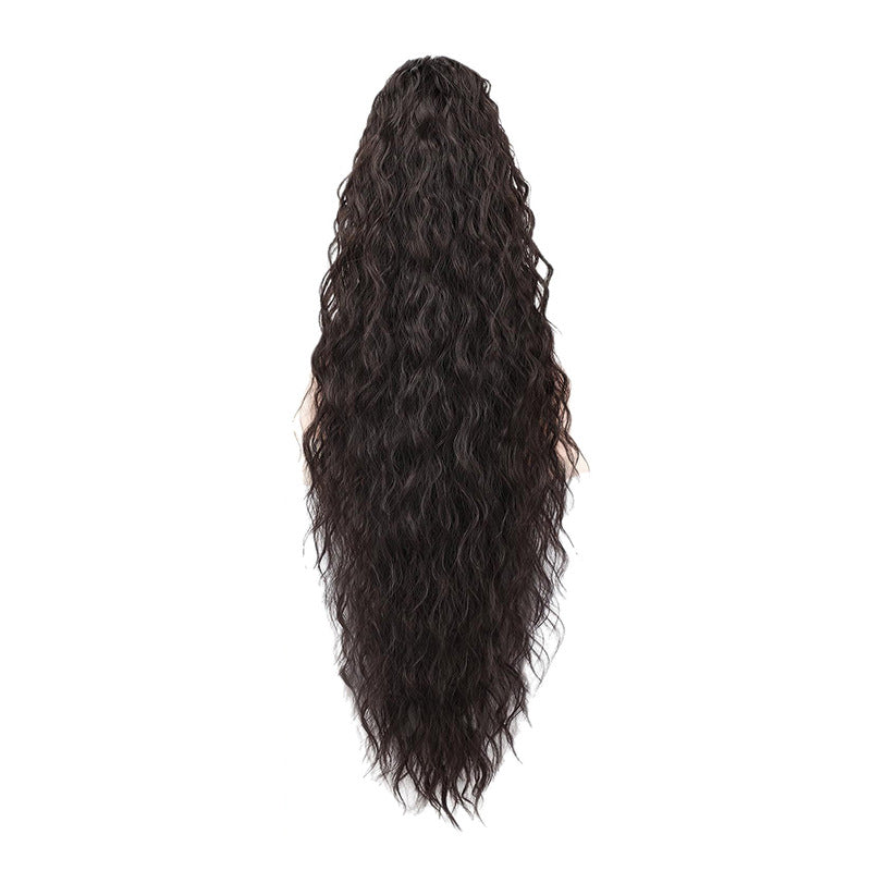 Synthetic Hair Ponytail with Water Wave Texture