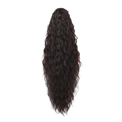 Synthetic Hair Ponytail with Water Wave Texture