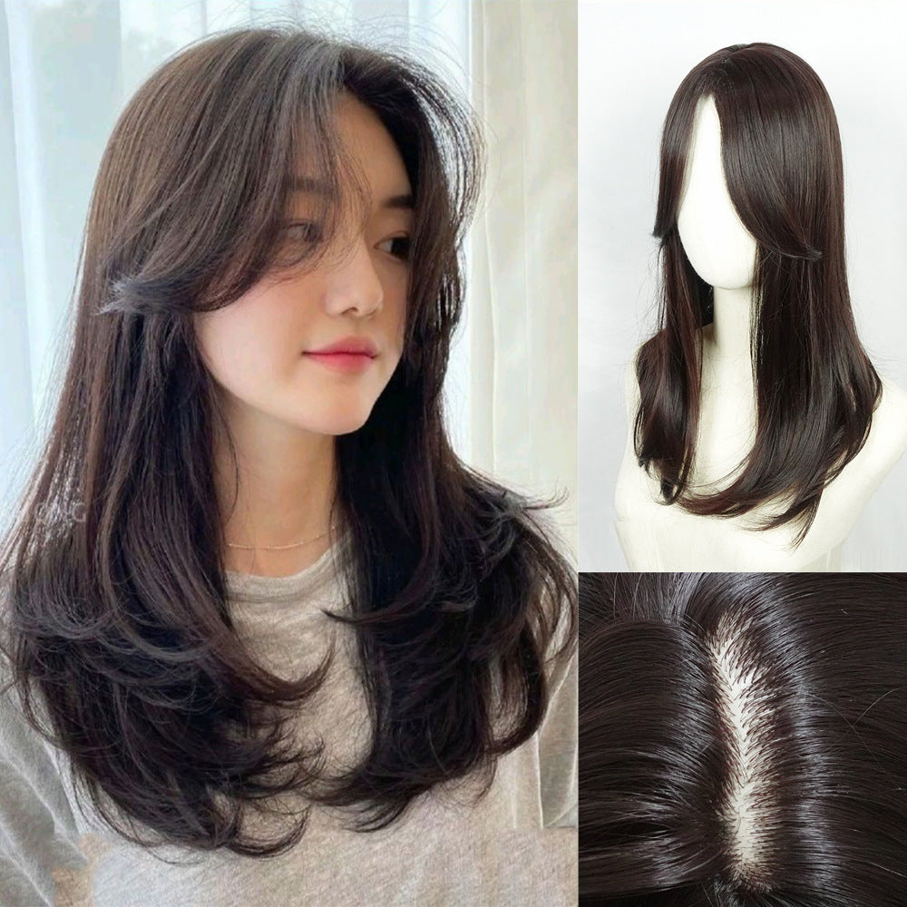 Synthetic Hairpiece for Women with Gradient Color