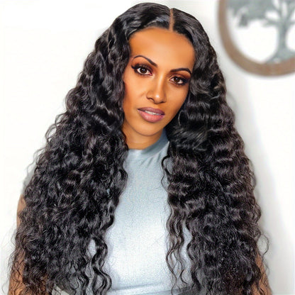 Synthetic Long Curly Hair Wig with Middle Part