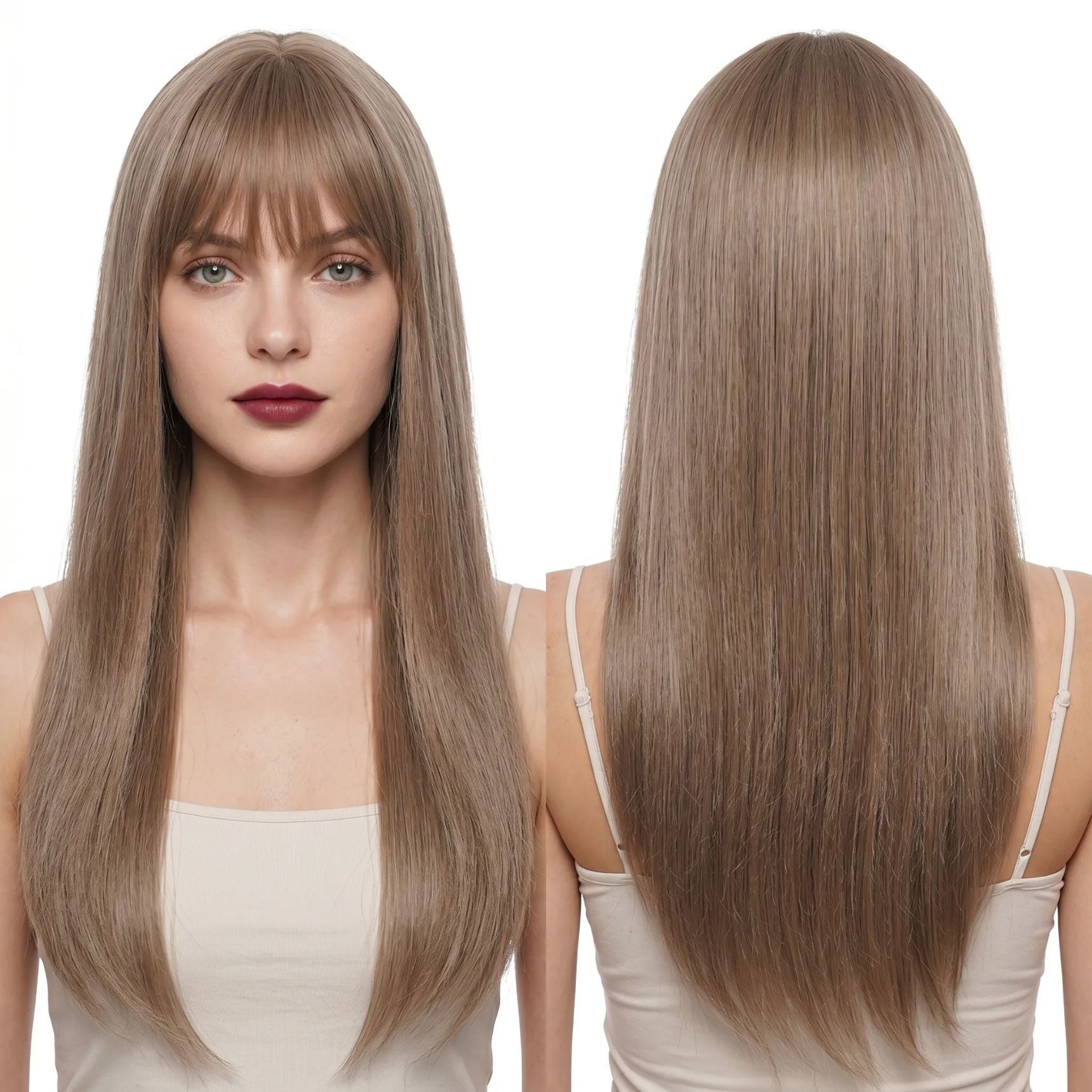 Synthetic long straight hair