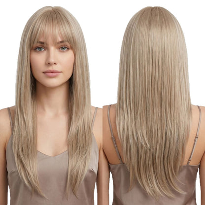 Synthetic long straight hair