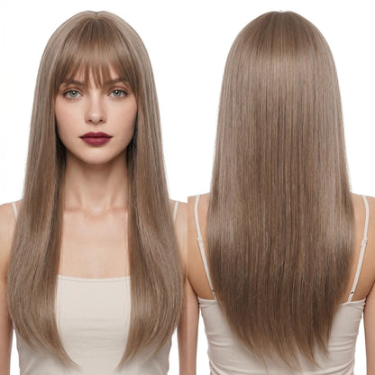Synthetic long straight hair