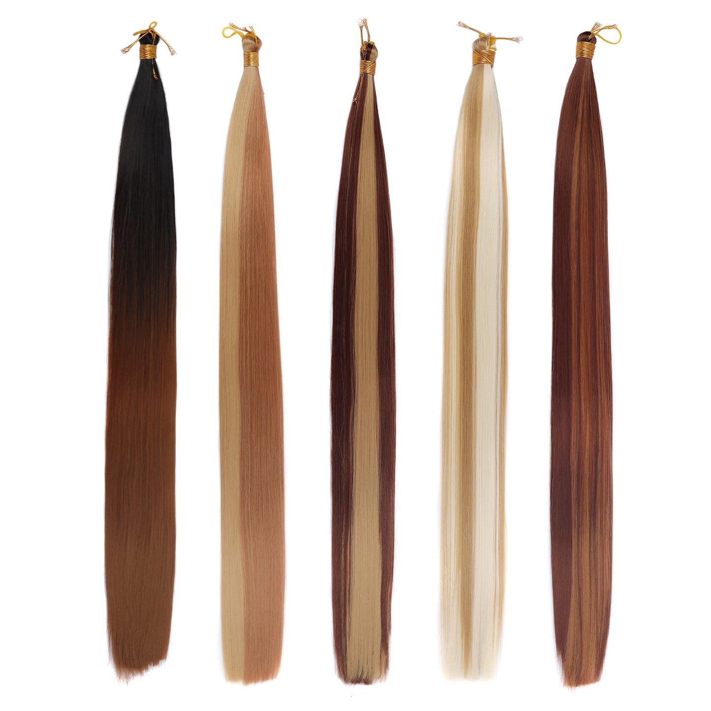 Synthetic Straight Hair Extensions Long Fiber Bundles