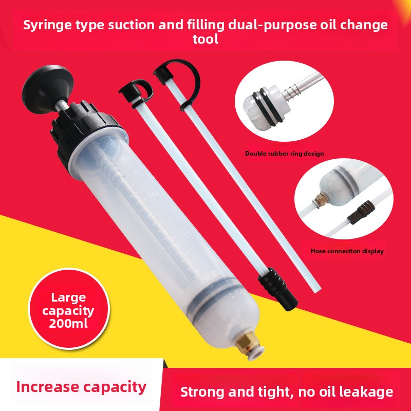 Syringe-type dual-purpose oil suction and injection tool