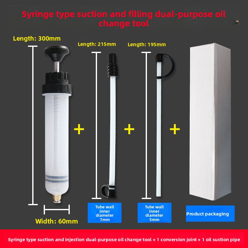 Syringe-type dual-purpose oil suction and injection tool